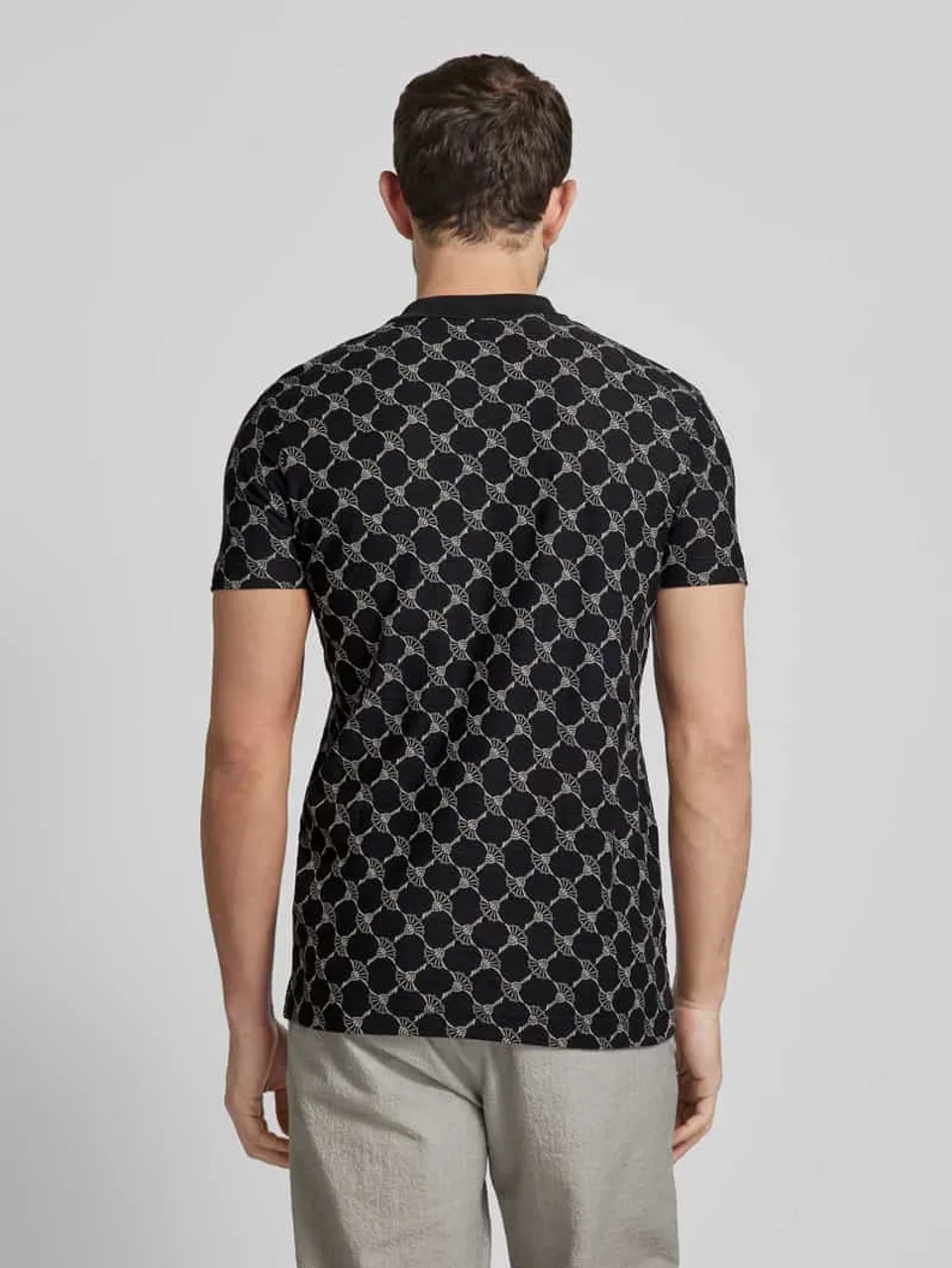 JOOP! Collection Regular Fit Poloshirt mit Allover-Logo-Print Modell 'Thilo' in Black