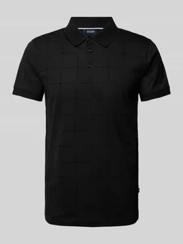 JOOP! Collection Slim Fit Poloshirt mit Allover-Muster Modell 'Phelan' in Black