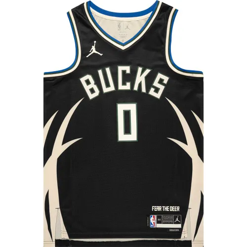 Jordan NBA Milwaukee Bucks Statement Jersey Damian Lillard, Schwarz L