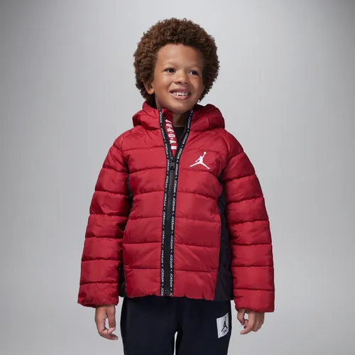 Jordan schwere Puffer-Jacke mit Kapuze für jüngere Kinder - Rot