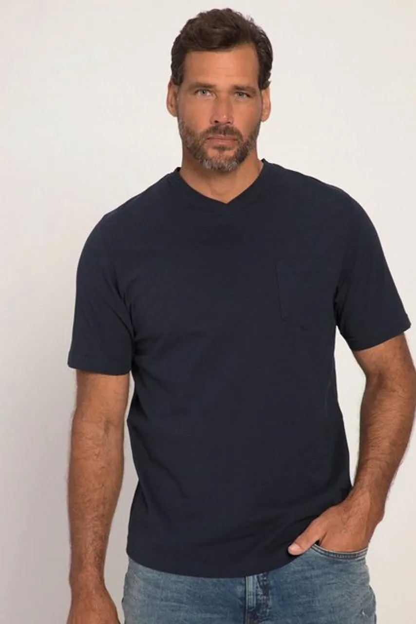 JP1880 T-Shirt T-Shirt Basic Halbarm V-Ausschnitt Flammjersey