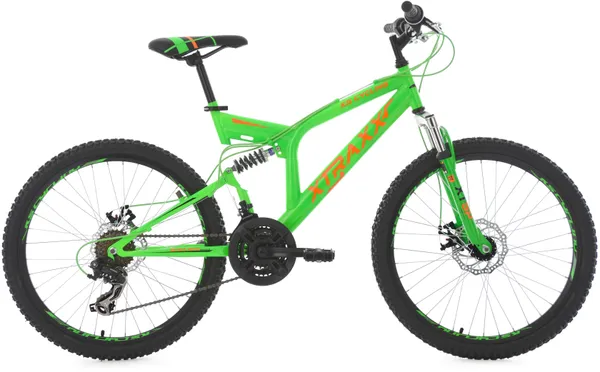 Jugendfahrrad KS CYCLING "XTRAXX" Fahrräder Gr. 43 cm, 24 Zoll (60,96 cm), grün (grün, orange) Kinder Alle Fahrräder
