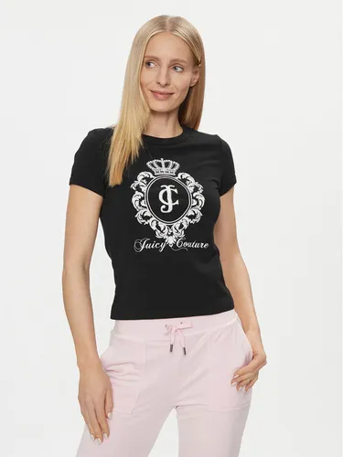Juicy Couture T-Shirt Heritage Crest Tee JCWCT24337 Schwarz Slim Fit