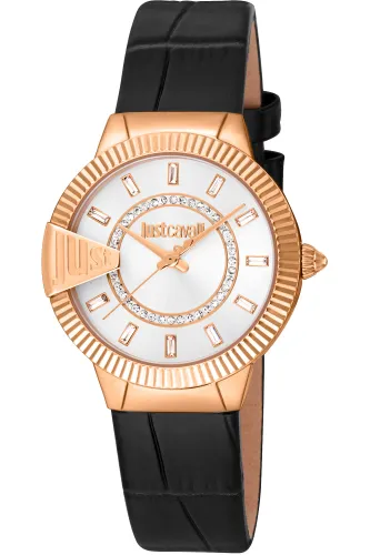 Just Cavalli Damen Analog Quarz Uhr mit Leder Armband
