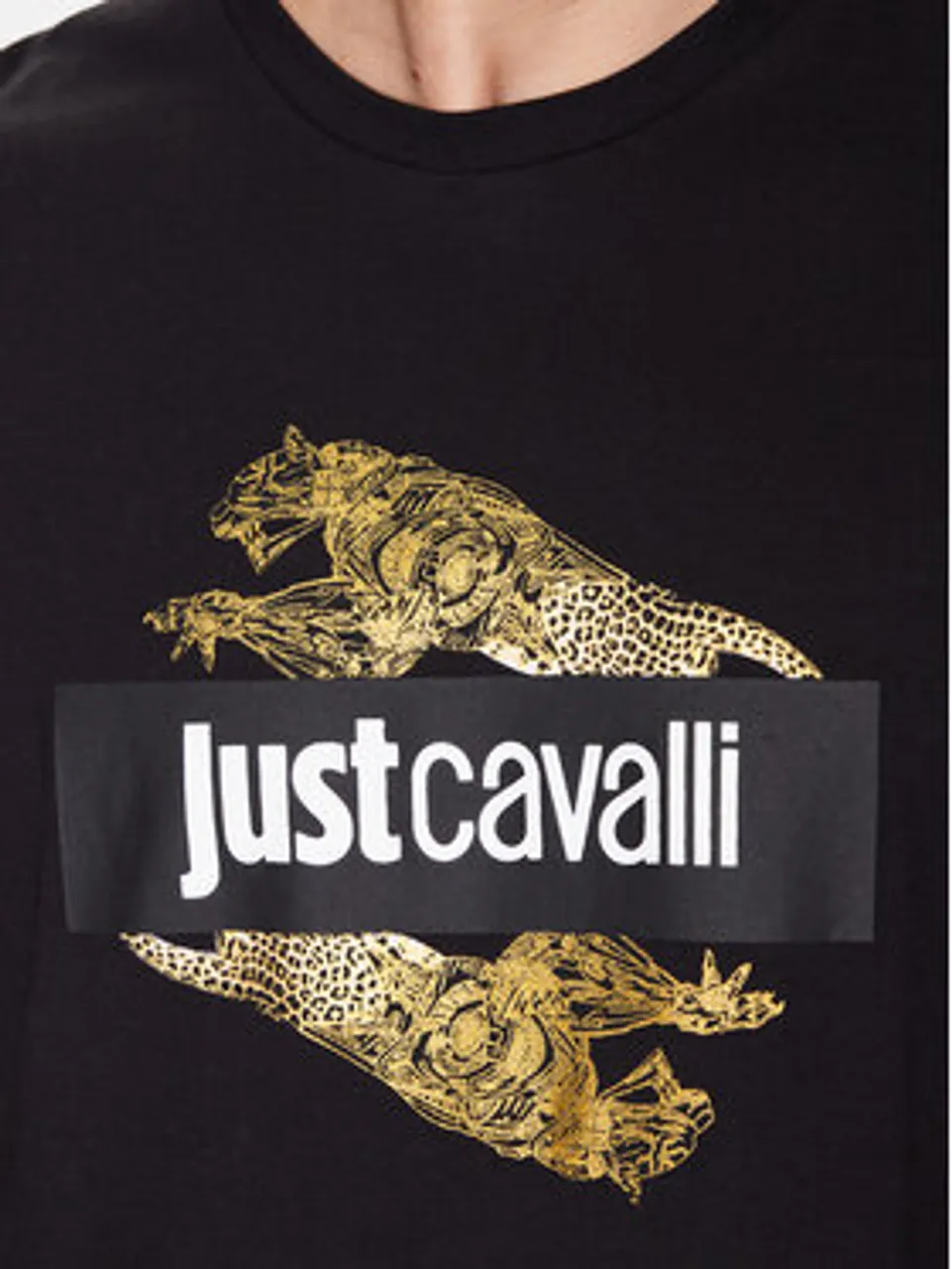 Just Cavalli T-Shirt 74OBHF07 Schwarz Regular Fit