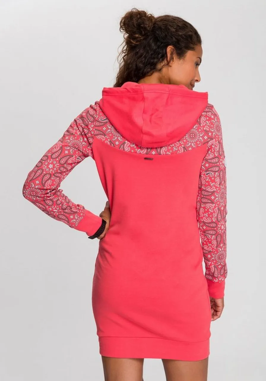 KangaROOS Sweatkleid mit schönem Print im Ärmel- und Brustbereich