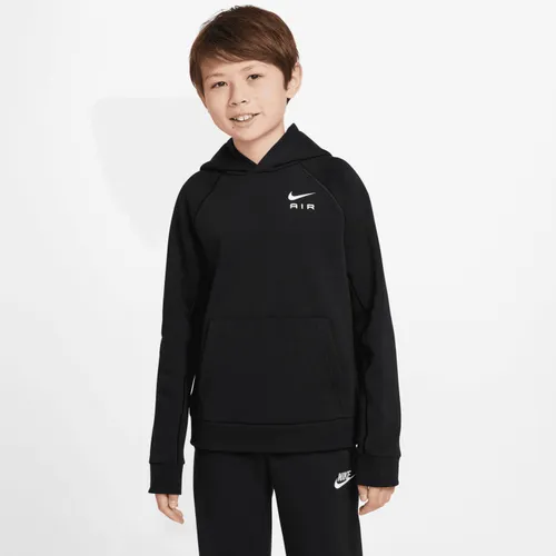 Kapuzensweatshirt NIKE SPORTSWEAR "Air Big Kids' Pullover Hoodie" Gr. XS (122), schwarz (black) Kinder Sweatshirts