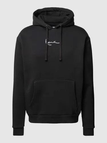KARL KANI Hoodie mit Label-Stitching Modell 'SIGNATURE' in Black