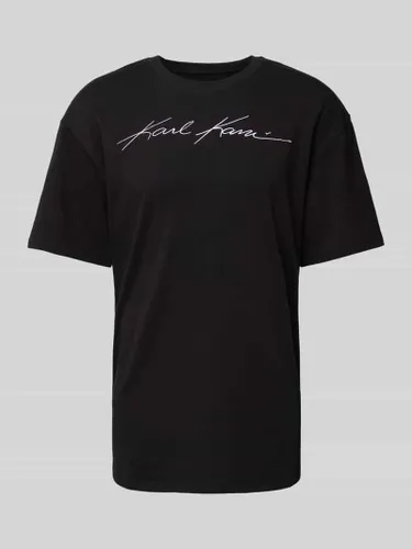 KARL KANI T-Shirt mit Label-Stitching in Black
