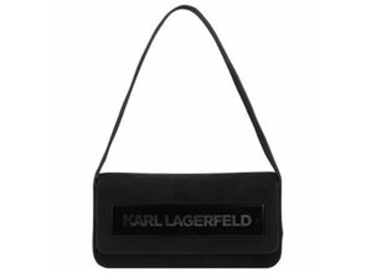 Karl Lagerfeld Essential Schultertasche Leder 24 cm black