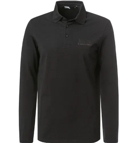 KARL LAGERFELD Herren Polo-Shirt schwarz Baumwoll-Jersey