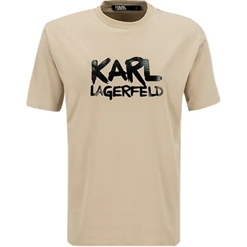 KARL LAGERFELD Herren T-Shirt beige Baumwolle