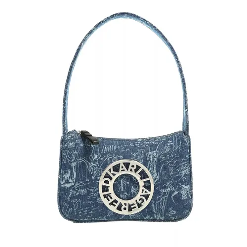 Karl Lagerfeld Hobo Bag - Disk Sm Zip Shoulderbag Dnm - Gr. unisize - in Blau - für Damen