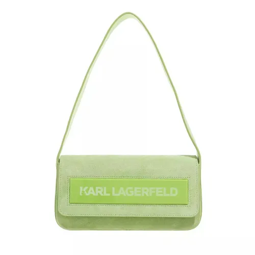 Karl Lagerfeld Hobo Bag - Essential K Md Flap Shb Sued - Gr. unisize - in Grün - für Damen