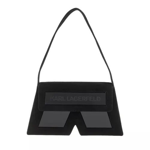 Karl Lagerfeld Hobo Bag - Icon K Shoulderbag Suede - Gr. unisize - in Schwarz - für Damen