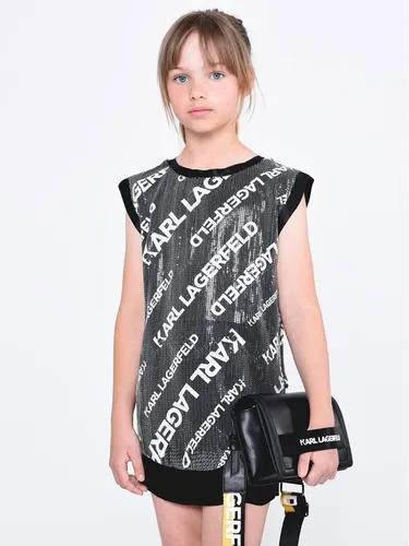 Karl Lagerfeld Kids Elegantes Kleid Z12242 S Schwarz Regular Fit