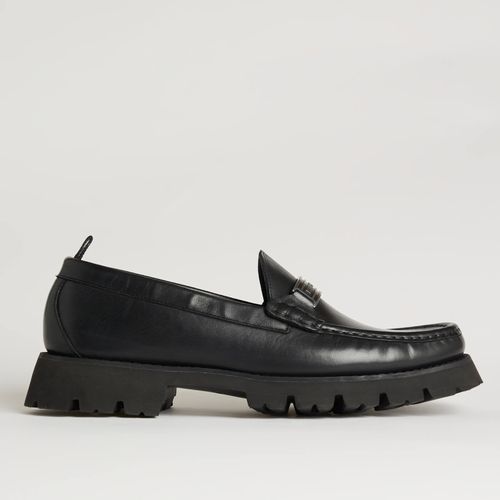 KARL LAGERFELD Mokassino Black Leather Loafers - UK 7