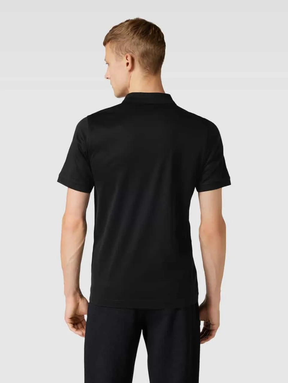 Karl Lagerfeld Poloshirt aus Baumwolle mit Reißverschluss in Black