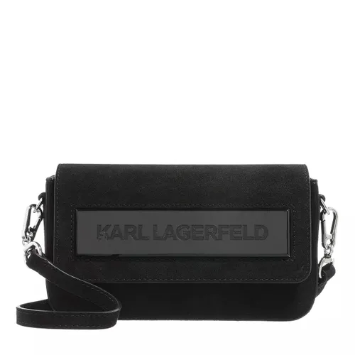 Karl Lagerfeld Shopper - K/Essential K Sm Flap Shb Sued - Gr. unisize - in Schwarz - für Damen