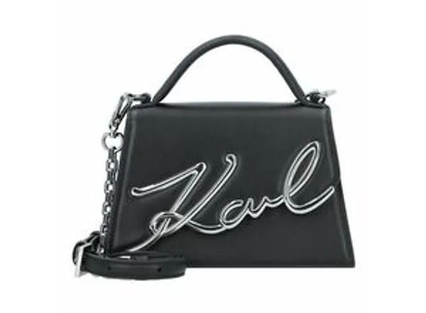 Karl Lagerfeld Signature 2.4 Handtasche Leder 21 cm black nickel