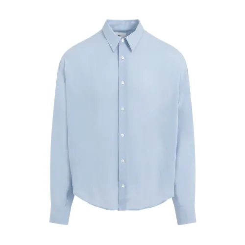 Kaschmir Blaue Boxy Fit Hemd,Kreide Boxy Fit Shirt Ami Paris
