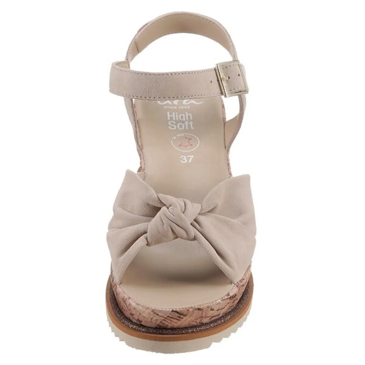 Keilsandalette ARA "PARMA" Gr. 38, beige (sand) Damen Schuhe Sandaletten