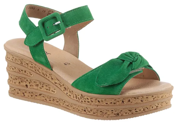 Keilsandalette GABOR Gr. 40, grün Damen Schuhe Sandaletten