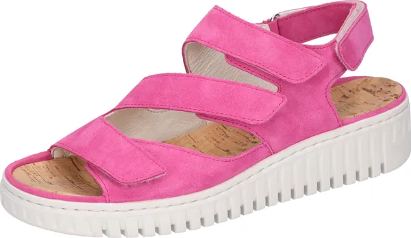 Keilsandalette WALDLÄUFER "H-Willow" Gr. 7 (40,5), pink (fuchsia) Damen Schuhe Sandaletten