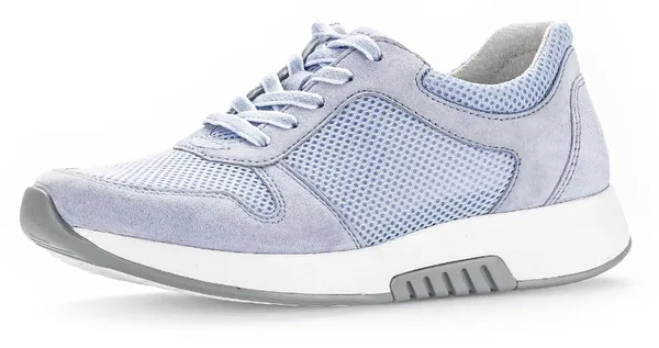 Keilsneaker GABOR ROLLINGSOFT Gr. 37, blau (hellblau) Damen Schuhe Sneaker mit OPTIFIT-Wechselfußbett, Freizeitschuh, Halbschuh, Schnürschuh