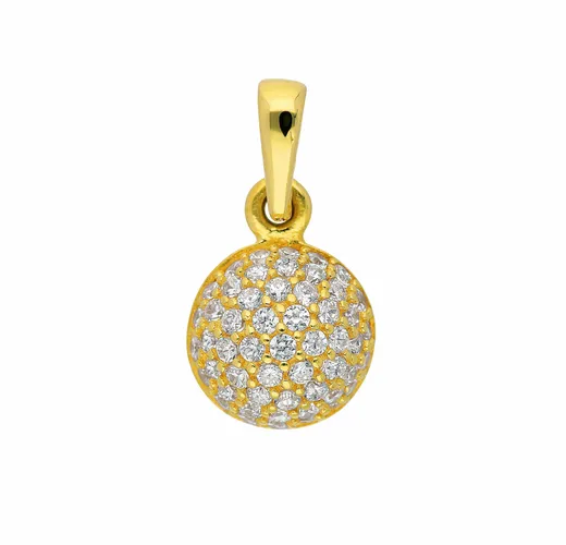 Kette mit Anhänger ADELIA´S "333 Gold Zirkonia Ø 7,8 mm" Halsketten goldfarben (gold) Damen Ketten mit Anhänger