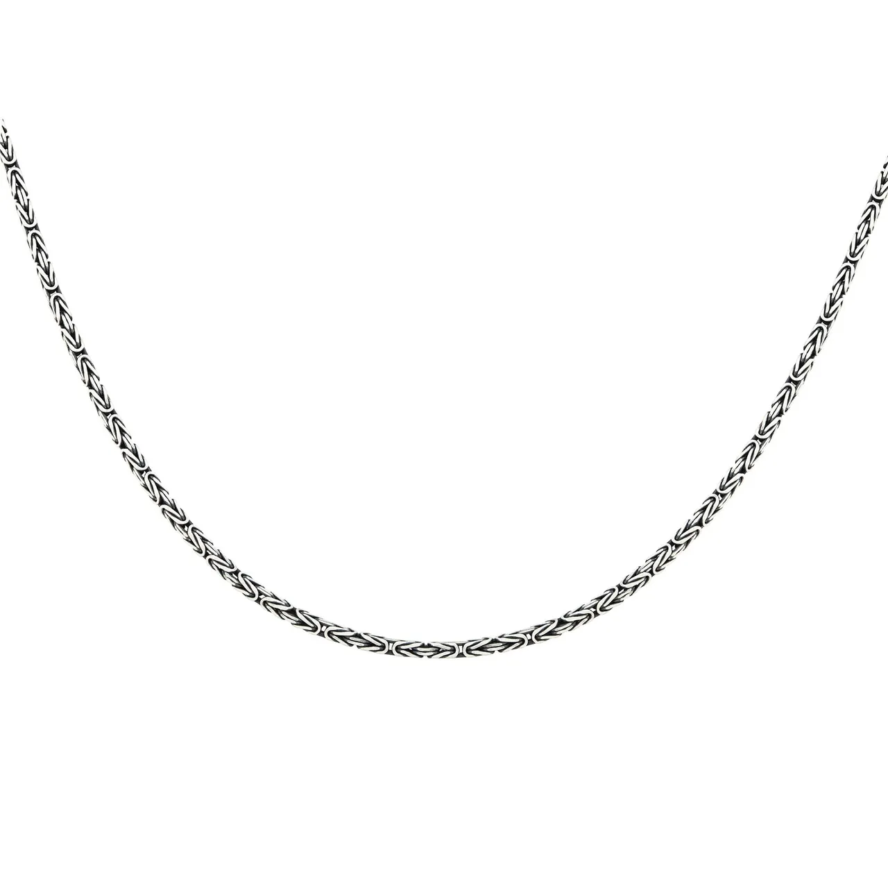 Kette mit Anhänger CAÏ "Silber 925 oxidiert Königskette" Halsketten Gr. 60cm, Silber 925 (Sterlingsilber), Länge: 60 cm Breite: 2.5 mm, weiß Herren Ke...