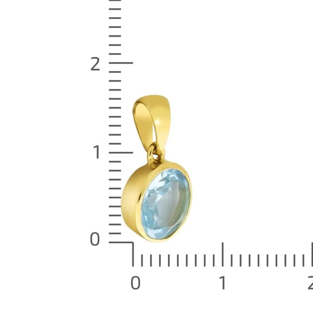 Kette mit Anhänger FASCINATION BY ELLEN K. "Gold 375 Blautopas (beh.)" Halsketten Gr. 42/45cm, Gold, Länge: 45 cm Breite: 9.0 mm, gelb Damen Ketten mi...