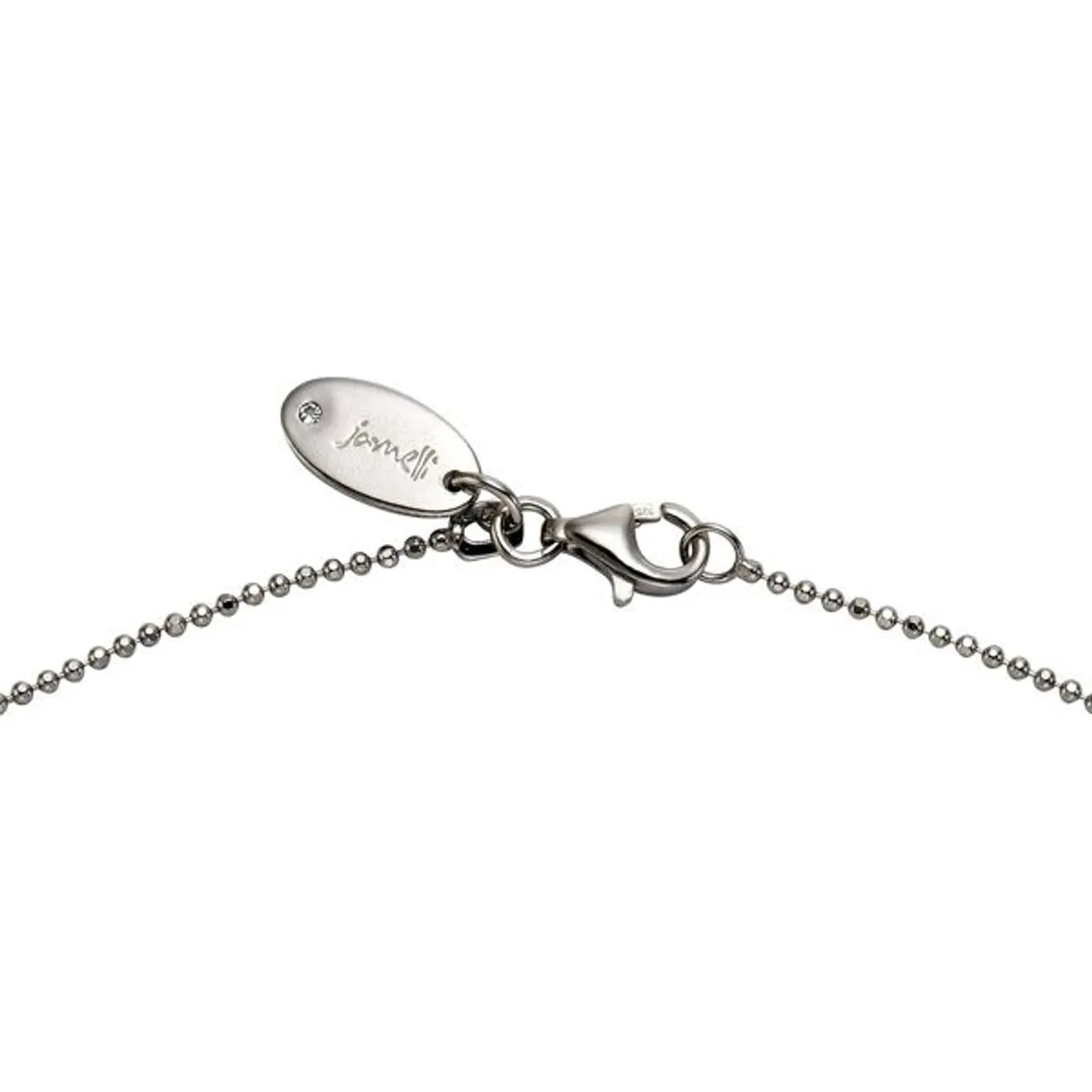 Kette mit Anhänger JAMELLI "925 Silber Rosenquarz" Halsketten Gr. 45cm, Silber 925 (Sterlingsilber), Länge: 45 cm Breite: 17.0 mm, weiß Damen Ketten m...