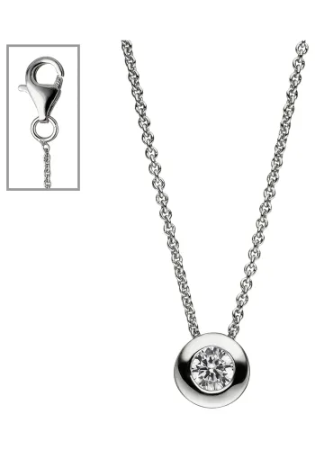 Kette mit Anhänger JOBO Halsketten Gr. Silber 925 (Sterlingsilber), Länge: 42 cm, silberfarben (silber 925) Damen Ketten mit Anhänger