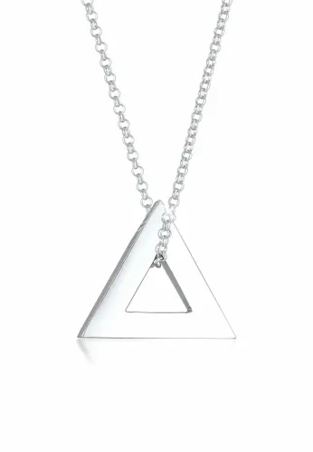 Kette mit Anhänger KUZZOI "Herren Erbskette Dreieck Triangle 925 Silber" Halsketten Gr. 55, Silber 925 (Sterlingsilber), Länge: 55 cm, silberfarben (s...