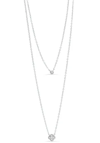 Kette mit Anhänger NANA KAY "Delicate Touch, ST1927" Halsketten Gr. Silber 925 (Sterlingsilber), Länge: 43,5 cm Breite: 1 mm, bunt (silberfarben, weiß...