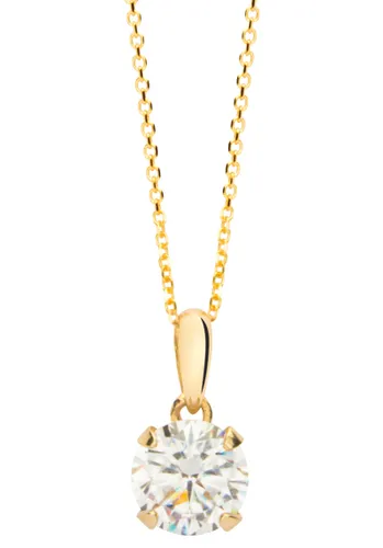 Kette mit Anhänger NANA KAY "Gold, FG100S" Halsketten Gr. Gold, Länge: 45 cm, weiß (gelbgoldfarben, weiß, kristallweiß) Damen Ketten mit Anhänger