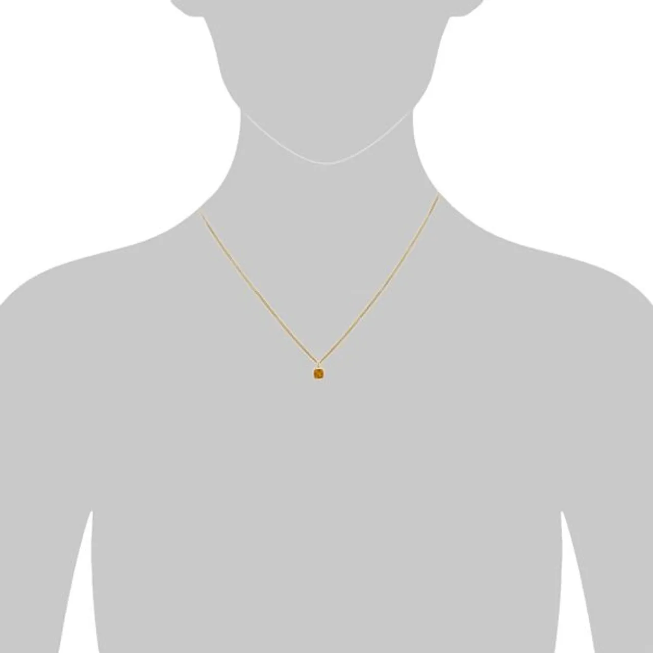 Kette mit Anhänger OROLINO "585 Gold Citrin 5x5mm" Halsketten Gr. 42/45cm, Gold, Länge: 45 cm Breite: 7.0 mm, gelb Damen Ketten mit Anhänger