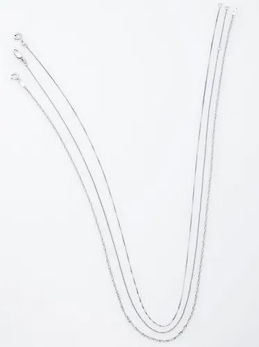 Ketten-Set LADY Halsketten Gr. N-Größe, Metall-Metall, silberfarben (silber 925) Damen Halsketten