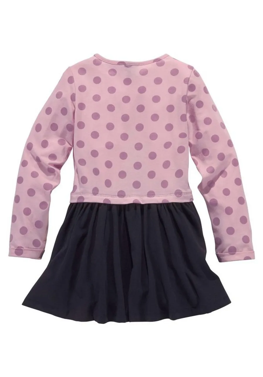 KIDSWORLD Jerseykleid für kleine Mädchen mit appliziertem Glitzerband und kleiner Tasche