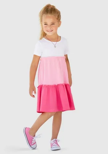 KIDSWORLD Volantkleid für kleine Mädchen mit Colorblock-Design