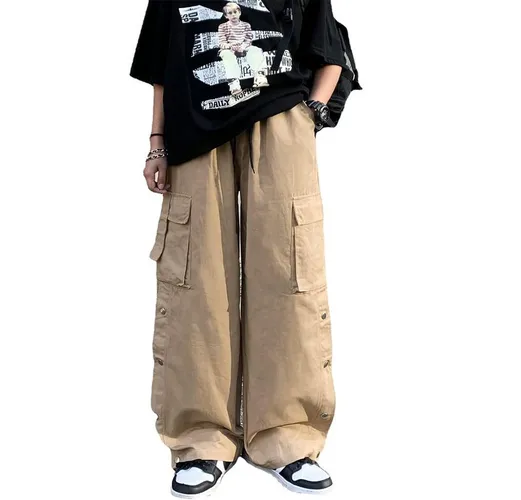 KIKI Jeanshotpants Gothic Cargohose mit Taschen für Herren Damen Mädchen Seitenschlitz