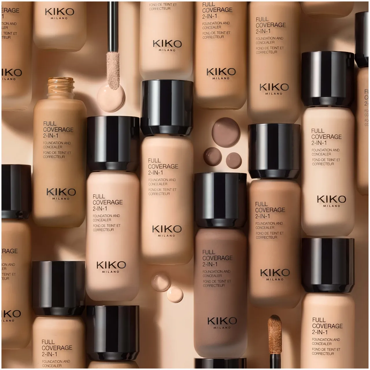 KIKO Milano Full Coverage 2-in-1 Foundation and Concealer 25ml (Various Shades) - 50 Warm Rose