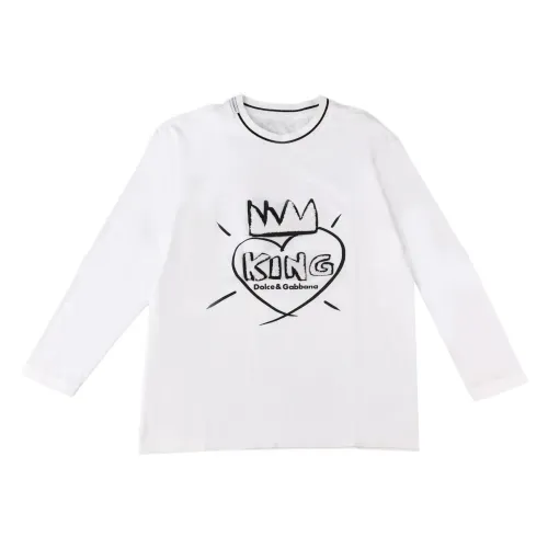 Kinder Langarm Baumwoll T-Shirt Dolce & Gabbana
