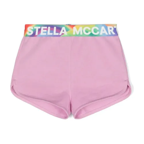 Kinder Rosa Gestrickte Logo Shorts Stella McCartney