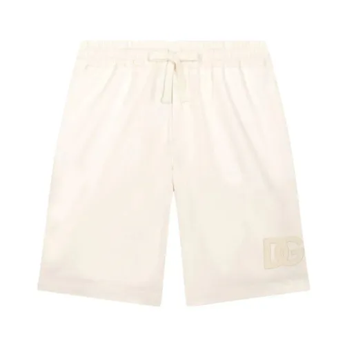 Kinder Weiße Bermuda-Shorts mit DG-Logo Dolce & Gabbana