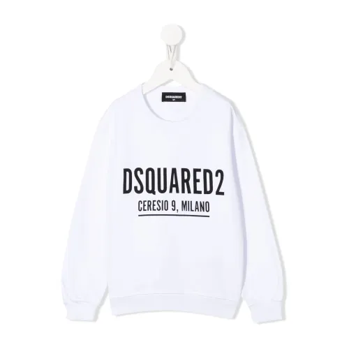 Kinder Weißer Sweatshirt mit Dsquared2 Logo Dsquared2