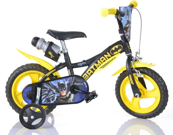 Kinderfahrrad DINO "Batman 12 Zoll" Fahrräder Gr. 21 cm, 12 Zoll (30,48 cm), schwarz Kinder Kinderfahrräder