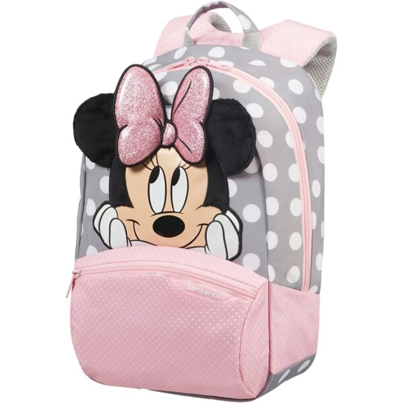 Kinderrucksack SAMSONITE "Disney Ultimate 2.0, S+, Minnie Glitter" Gr. B/H/T: 22 cm x 35 cm x 14,5 cm, rosa (minnie glitter) Kinder Rucksäcke Kinderga...
