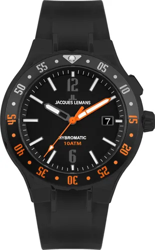Kineticuhr JACQUES LEMANS "Hybromatic, 1-2109D" Armbanduhren schwarz Jacques Lemans